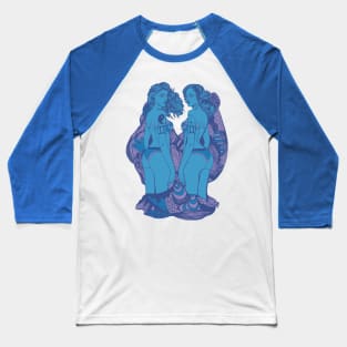 Mountain Blue Gemini Beauty Baseball T-Shirt